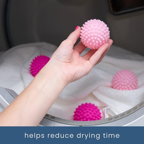 S&T INC. Reusable Plastic Dryer Balls, 4 Pack, 2.5" Diameter, Pink - color: Pink