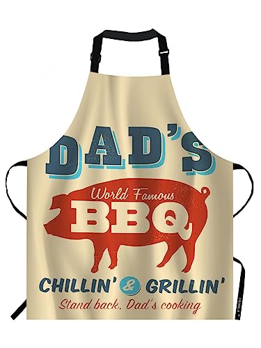 EKOBLA Dad's BBQ Aprons Chillin Grillin Stand Back Dad's Cooking Pig Barbecue Advertising Waterproof Resistant Chef Cooking Kitchen BBQ Adjustable Aprons for Women Men 27x31 Inch - color: Multi-a118
