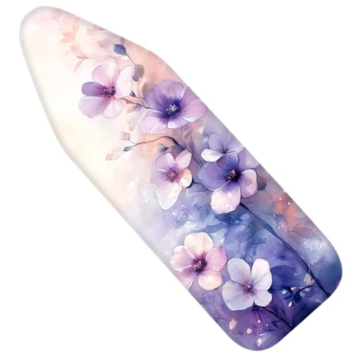 Nuxovilar Watercolor Purple Pink Ironing Board Cover Cotton 15"x54" - color: Ylu03222, size: 15×54 inch