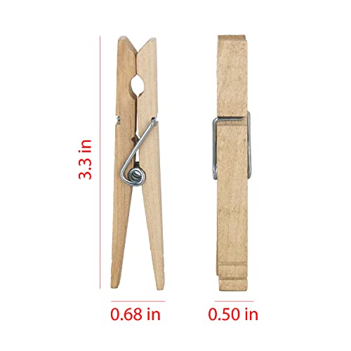 Clorox Wood Clothespins with Spring – Value Pack Set of 50 | Rust Resistant, Heavy-Duty Coil, Non-Slip Grip for Line Drying Laundry, Chip Clips, Crafts, 50 Pack - size: 50 Pack