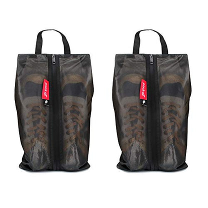 pack all Shoe Bag for Travel, Water-Resistant Shoe Pouch for Sports - color: Black, style: 2 Pack