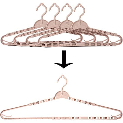 Foshine 4 Pack Extra Large Hangers Enlarge Adjustable Shoulder 16.5"-26" - color: Light Pink