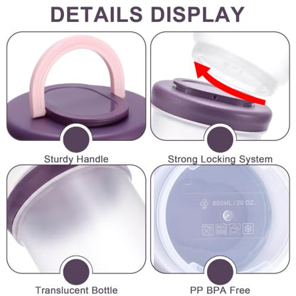 Portable Laundry Detergent Dispenser with Handle, 4 in 1, Purple - color: Purple, size: 160+420+420+600ml