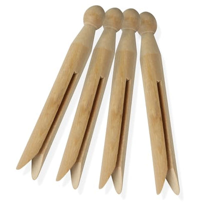 Honey-Can-Do 100 Pack Round Birch Wood Clothespins, Durable Wood Clips For Hanging Clothes, Pins, And Laundry, For Organizing, Drying & Everyday Use, Practical Hanging Solutions, Reliable Wooden Clips - size: 100-Pack