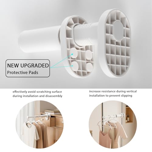 Portable Travel Clothes Drying Rack - Clamping Design- Retractable Rob - Anti-Scratch Silicon Pad - Enhance Stability - Suitable for Door, Drawer, Luggage Handle