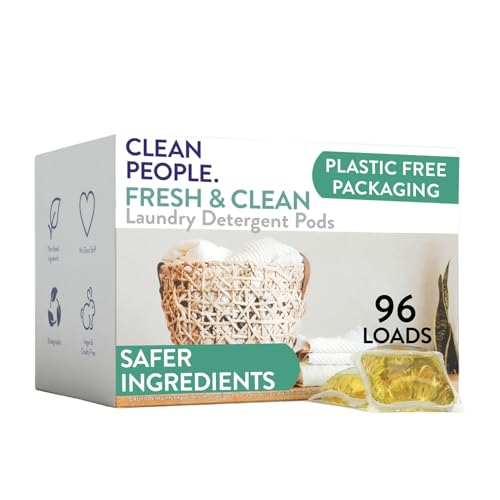 The Clean People Laundry Detergent Pods - Hypoallergenic Laundry Pods - Ultra Concentrated, Recyclable Packaging, Stain Fighting - Fresh Scent, 96 Pack - size: 96 Count