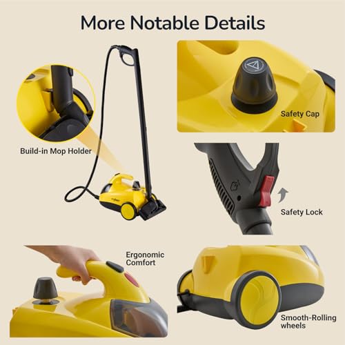 STEAMBOT® Heavy Duty Steam Cleaner for Home, 2L Tank Extended 20.3 ft Reach