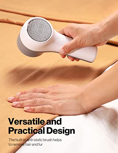 VASSON Fabric Shaver, Sweater Shavers to Remove Pilling, High-Perf Defuzzer, Rechargeable Electric Lint Shaver for Fuzz and Lint Balls from Clothing, Upholstery (Greyish White) - color: Greyish White