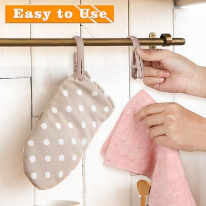 20 Pack Laundry Hooks with Clips, Heavy Duty Clothes Pins & Single Clip Hangers, Outdoor Closet Organizer for Socks, Towels, Bathroom, Kitchen