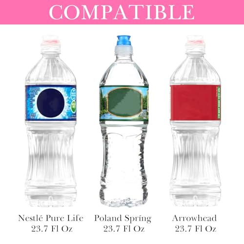Linkidea Disposable Sport Cap Water Bottle Sleeve Compatible with 23.7 Fl Oz Arrowhead, Insulated Neoprene Plastic Bottled Water Cover with Lockable Zipper, Pink