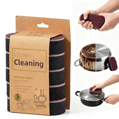 5 Pack Magic Sponges Cleaning Eraser, Carborundum Sponge, Multi-Functional Cleaning Sponges, Rust Foam Cleaning Eraser，Suitable for pots, Kitchen, Tiled Wall and Sink