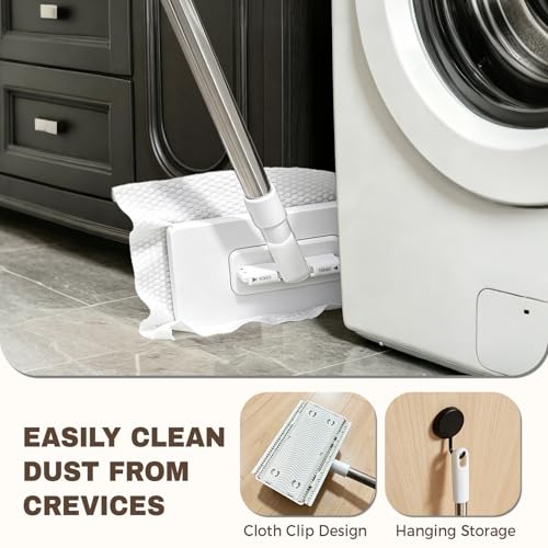 Hands Free Flat Mop, Zero Touch Gap Dust Cleaner & Locking Head