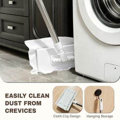Hands Free Flat Mop, Zero Touch Gap Dust Cleaner & Locking Head
