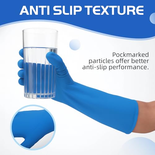 50 Counts 16" Long Disposable Nitrile Gloves,Blue,L - color: Blue, size: Large