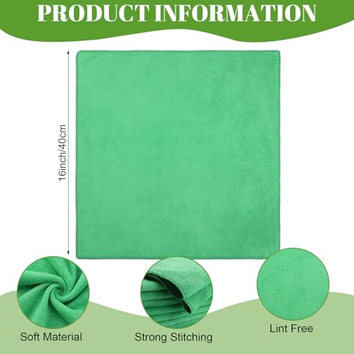 Nuenen Car Microfiber Clean Cloths, Green, 16 x 16 Inch, 60 Pcs - color: Green, size: 16 x 16 inches