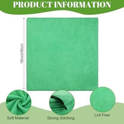 Nuenen Car Microfiber Clean Cloths, Green, 16 x 16 Inch, 60 Pcs - color: Green, size: 16 x 16 inches