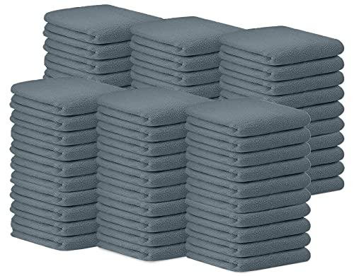 Avalon Towels Bar Towels (Pack of 60) Size 14x17 Inches – 100% Cotton, Absorbent and Reusable Cleaning Rags, Multipurpose Cleaning Towels, Terry Cloth Rags, Durable Shop Rags (Grey) - color: Grey, size: Pack of 60