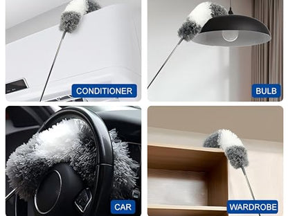 Duster with Extension Pole | Washable Cleaning Duster Kit with DusterHeads - size: 5 Piece Set