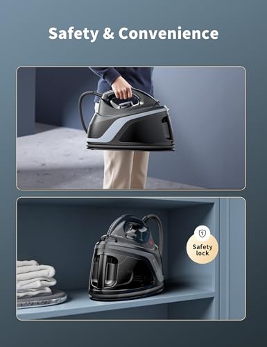 Sundu 1500W Steam Iron with Ceramic Soleplate & Auto-Off for Clothes