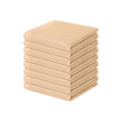 Homaxy 100% Cotton Waffle Weave Kitchen Dish Cloths 8-Pack, Apricot - color: Apricot, size: 12 X 12 - 8 Pack