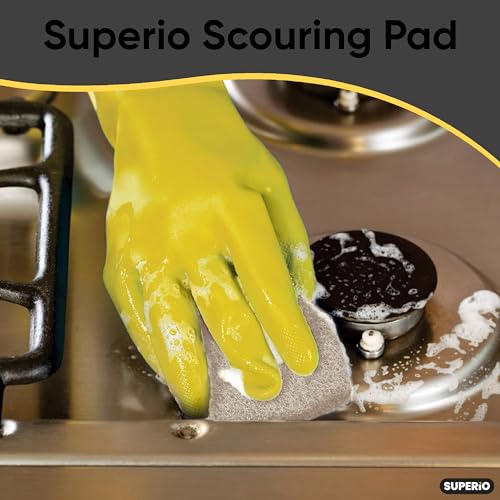 Natural Scouring Pad Non-Scratch Sisal Plant Based Scrubber Cleaning Scrub Pads, Eco-Friendly Reusable Kitchen Scrubbing Pad Pack of 21, by Superio - color: Natural, size: 21-pack
