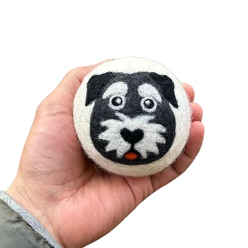 Wool Dryer Balls 6-Pack 100% Natural New Zealand Wool, Handmade in Nepal Reusable Laundry Balls, Faster Drying, Softer Clothes, Anti-Static, Dryer Sheets Alternative (Black White, Dog) - color: Black White Dog