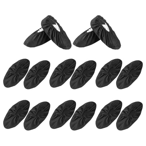PATIKIL Reusable Shoe Covers, Non-Slip Shoe Protectors Cover Polyester Washable Foot Boot Covering - color: Black, size: 13 inch