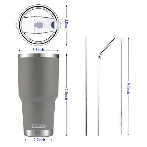 D·S 30oz Grey Tumbler Double Wall Vacuum Insulated Travel Coffee Mug - color: Gray