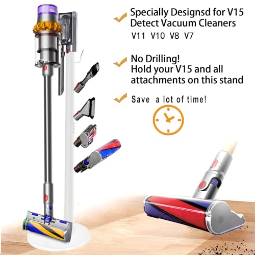 XIGOO Freestanding Vacuum Stand Holder with 5 Hooks - color: White, style: 5 Hooks
