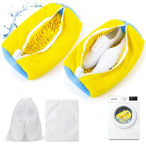 Shoe Washing Machine Bag 2 Pack - Reusable Laundry Shoe Bag for Washer and Dryer, 360° Deep Cleaning Machine for All Shoes Sneaker Tennis Shoes