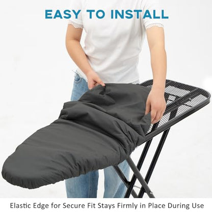 Iron Board Cover with Padding, RAINHOL Black Standard Size 15"x54" - color: Black, size: 54"L x 15"W