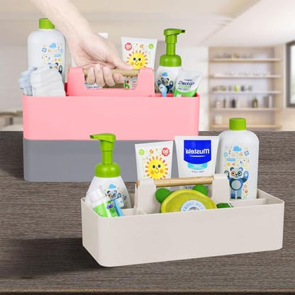 Baby Shower Caddy Plastic Nursery Portable Storage Organizer Pink - color: Pink