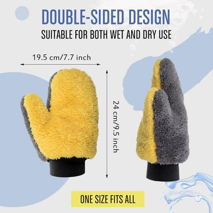 Paint Mitt Stain Mitts Reusable Microfiber - color: Gray,yellow