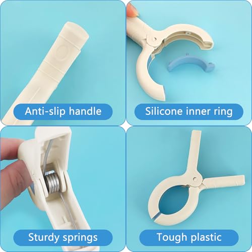 6 Pack Windproof Clothes Pins for Beach Blankets, Beach Towels Clips, 3.94 Inch Towel Clamps for Beach, Pool and Cruise Chairs