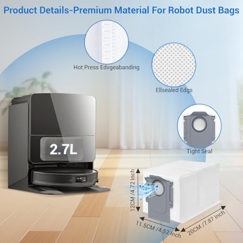 28 Pack Saros 10R Accessories for Roborock Saros 10R/Saros 20/Qrevo CurvX Replacement Part with 2 Red Roller,2 Black Roller,4 Hepa,6 Mop,6 Dust Bag,6 Side Brush,1 Screwdriver,1 Brush - color: Cleaner Robot Parts Set
