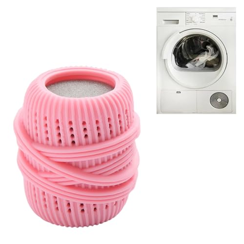 Washing Machine Laundry Ball Reusable Fabric Softener Dispense Ball for Washing Sponge Cleaning Tool Household Substitute (Pink) - color: Pink