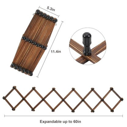 WGFKVAS Expandable Coat Rack, Accordion Wall Hangers with 19 Hooks - style: 1 Pack (19 hooks)