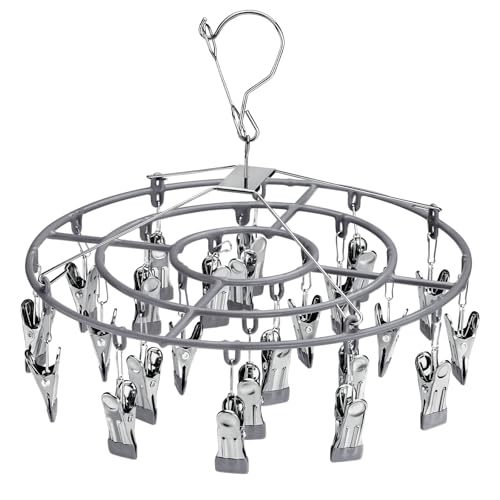 sock hanger for drying bra rack underwear panty hanging dryer baby herb wet - color: Light Gray (24 Clips)