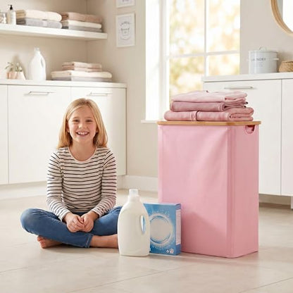 IEGrow Laundry Hamper with Lid,110L Laundry Basket with Mesh Bags,Pink - color: Pink, size: 110L