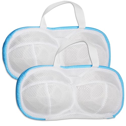 Luomorgo 2-Pack Bra Wash Bags with 3D Protective Bracket & Zipper