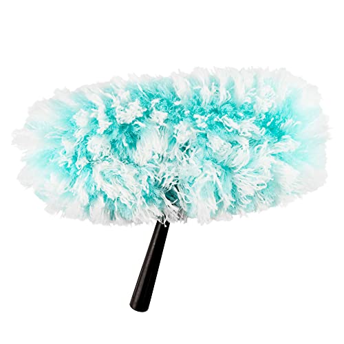 Fuller Brush Fuzzy Fan Duster – Dust & Clean Ceiling Fans, Walls, Woodwork – Polystatic & Microfiber Grabs & Holds Dust, Lint, Cobwebs & Dirt - Fan Duster with Handle (Teal)
