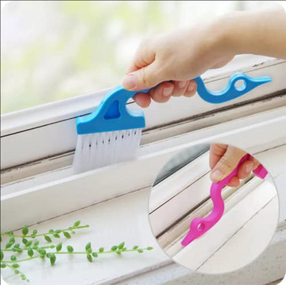 2 Pcs 2-in-1 Hand-held Groove Gap Cleaning Brush Tool for Door Window Track Venetian Blind Car Kitchen Cleaning Brushe Multipurpose