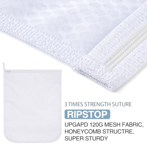 Honeycomb Mesh Laundry Bags 8 Pack (2L+2M), Durable Washing Bags with Auto-Lock Zippers, Heavy Duty Mesh Wash Bags for Delicates, Lingerie, Bra, Sock, Travel Storage Organizer - size: 2 Large X 2 Medium (Pack of 2)