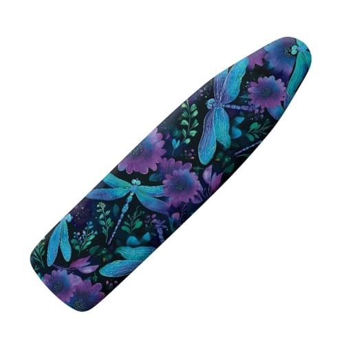 Blue Dragonfly Ironing Board Cover Fits Standard Size Elasticized Edges Home Decorations Easy to Install - color: Blue Dragonfly
