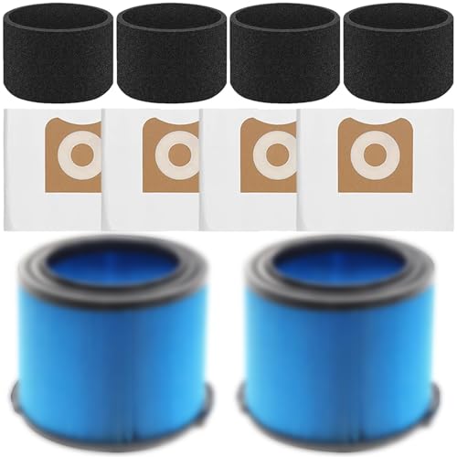 VF3500 Filter Replacement for Ridgid Shop Vac 3-4.5 Gallon Vacuum - style: 2 filters+4 filter bags+4 foam sleeves