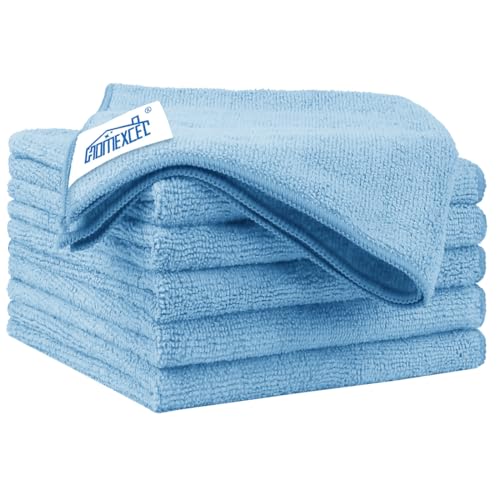 HOMEXCEL Blue Microfiber Cleaning Cloth 6 Pack 12.5 x 12.5 inch Microfiber Towels for Cars Ultra Absorbent Car Washing Cloth Lint Free Streak Free Cleaning Rags for Car, Kitchen Window - color: Blue, size: 12.5 x 12.5 Inch