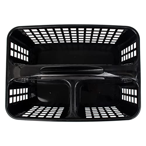 Portable Shower Caddy Basket Plastic Storage Basket with Compartments Black - color: Black