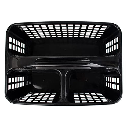 Portable Shower Caddy Basket Plastic Storage Basket with Compartments Black - color: Black