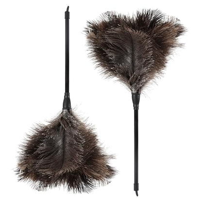 Natural Ostrich Feather Duster 14.9 inch Fluffy Mini Dusters - color: Natural-a-2pcs