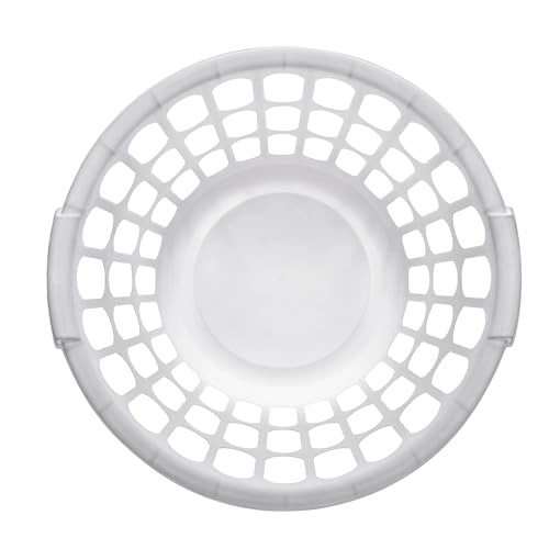 (8 pack) Adult 1-Bushel Round Laundry Basket, White